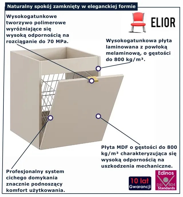 Kaszmirowa szafka łazienkowa z koszem na pranie H3-D96