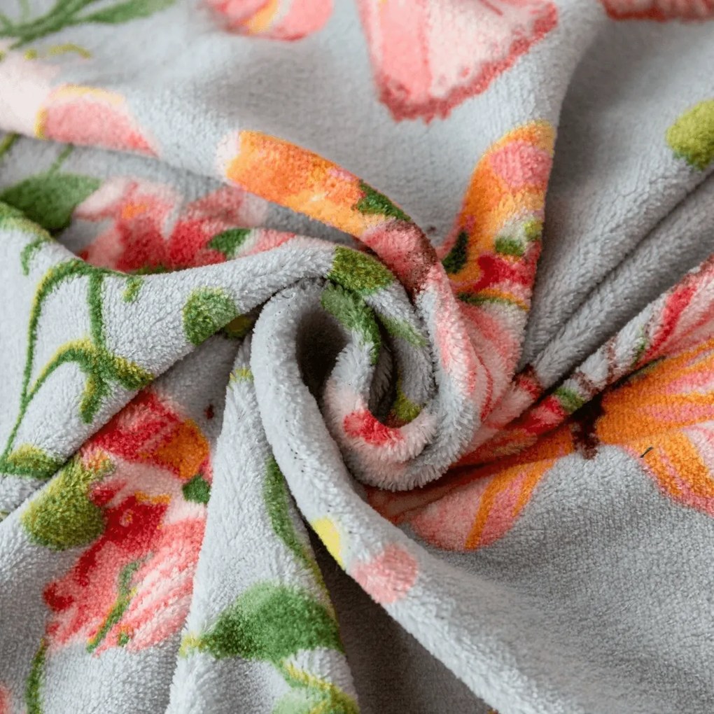 PrzytulneMieszkanie.pl PrzytulneMieszkanie.pl Pościel z mikropluszu PINK BUTTERFLY szara Rozmiar pościeli: 70 x 80 cm | 140 x 200 cm