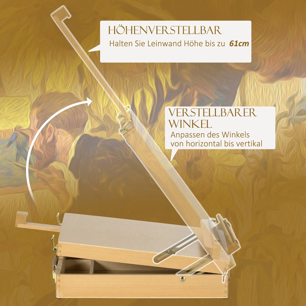 HOMCOM Sztaluga Stołowa Składana, Drewno Bukowe, 27cm x 41,5cm x 74,5cm, Naturalna