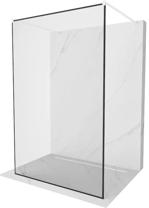 Mexen Kioto ścianka prysznicowa wolnostojąca 160 x 200 cm, czarny wzór 8 mm, biała - 800-160-002-20-70