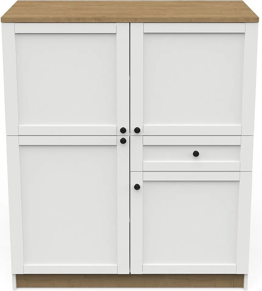 Szafka 4-drzwiowa z 1 szufladą, szerokość 120,2 cm - COTTAGE