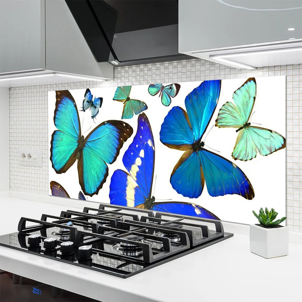 Szkło do Kuchni na Ścianę Taniec Motyli na Wietrze