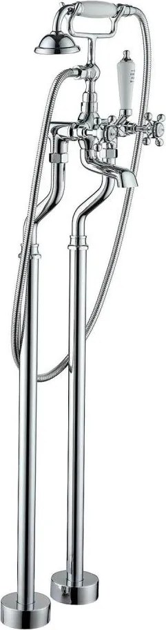 Wolnostojący zestaw wannowy z baterią 106,3 cm, chrom błyszczący