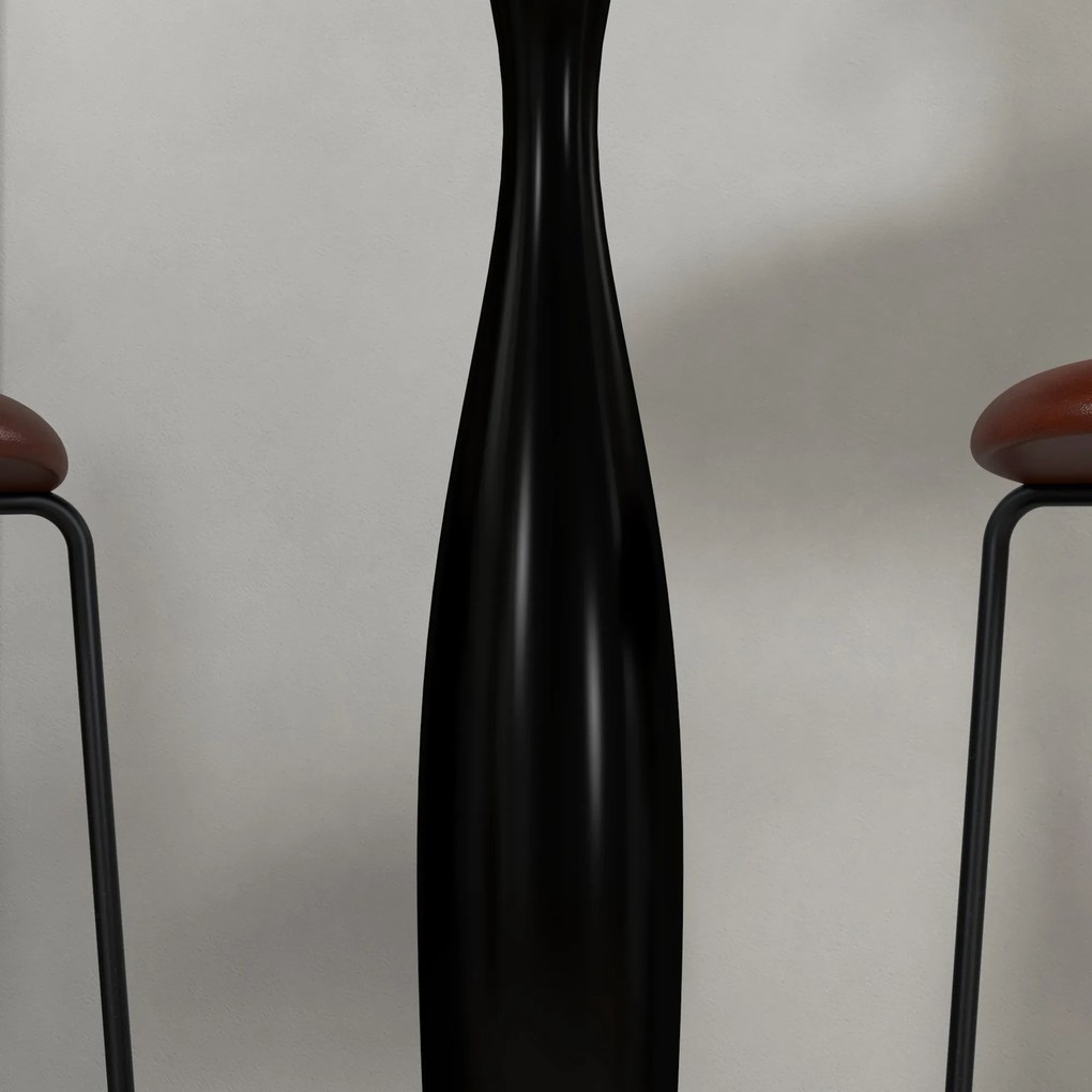 HOMCOM Okrągły Stół Jadalniany, Stal Malowana Proszkowo, MDF z Powłoką Melaminową, Antypoślizgowe Stopy, 70 x 74 cm, Czarny