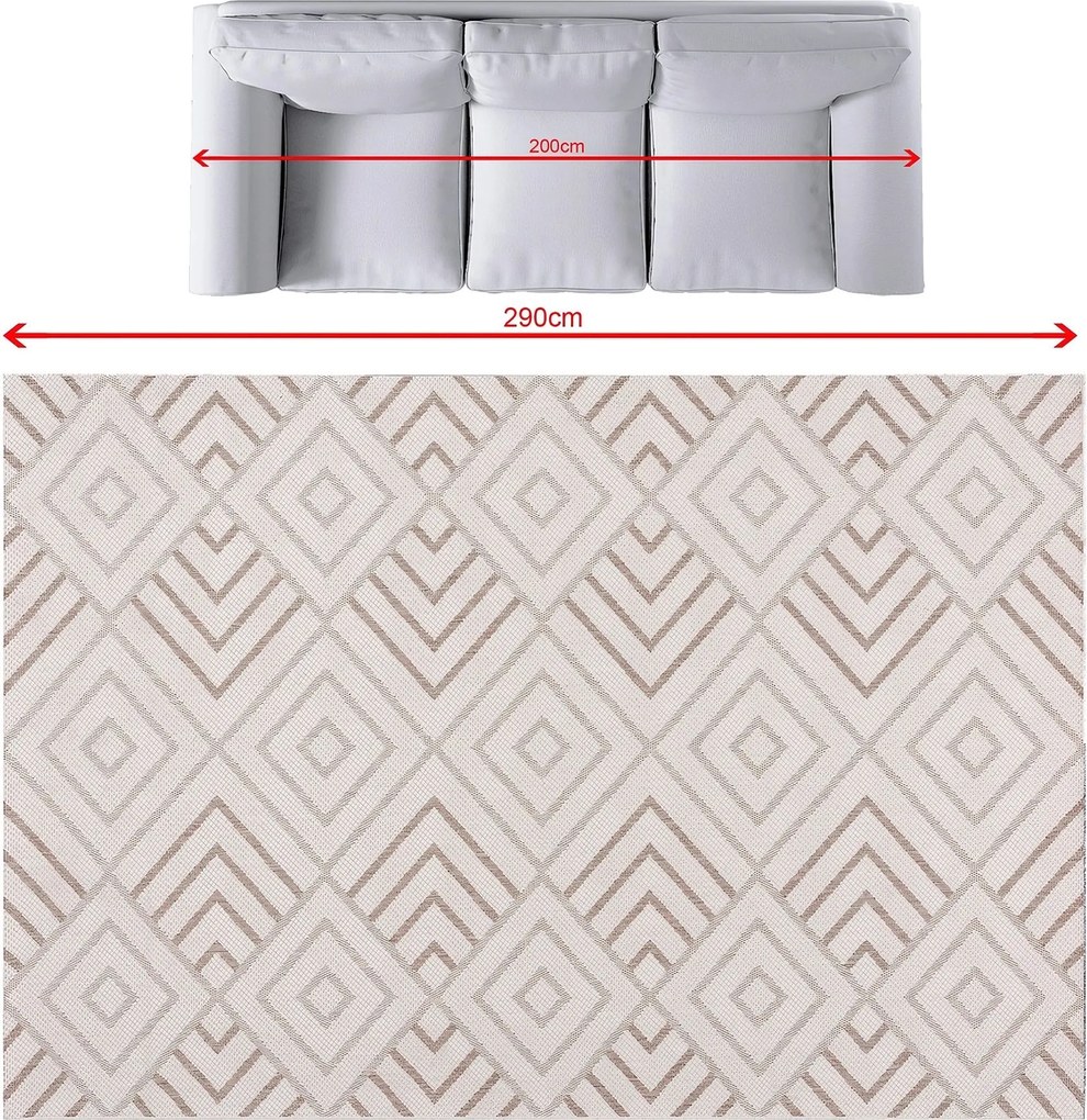 Dywan Lineo Geometric beige/mink 200x290cm