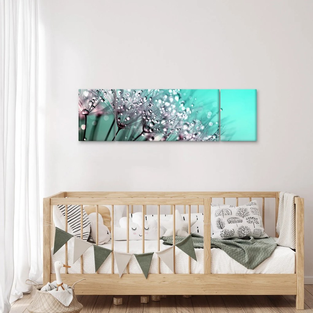 Obraz - zroszona roślina (170x50 cm)