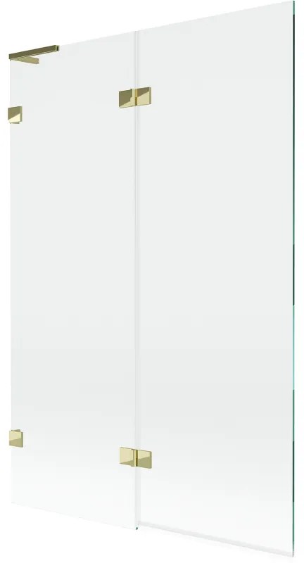 Mexen Lunar L parawan nawannowy 2-skrzydłowy lewy 120 x 150 cm, transparent, złoty - 897L-120-100-50-00-L