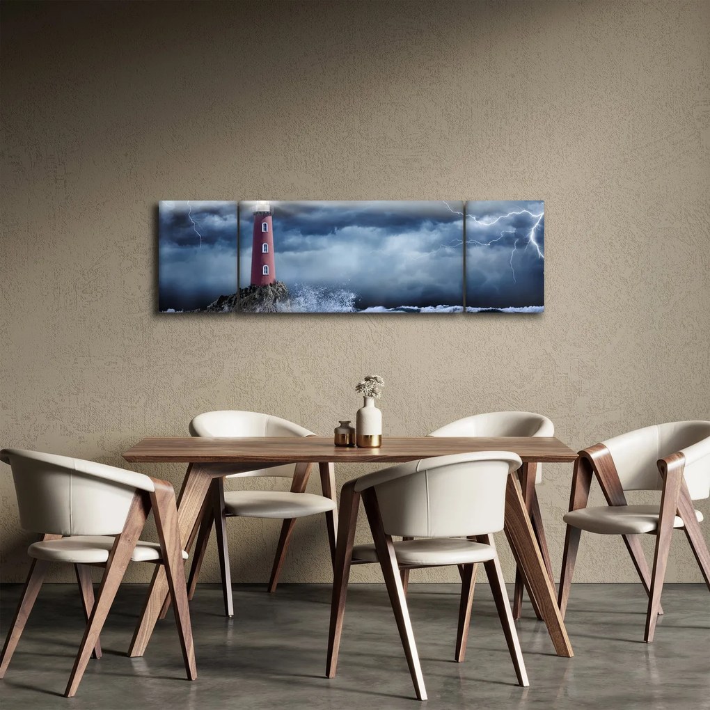 Obraz - Latarnia morska na klifie (170x50 cm)