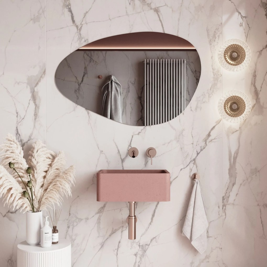 Lustro o nieregularnym kształcie oszlifowane bez podświetlenia MISTRAL | Różne rozmiary | Różne kolory szkła : Kolor tafli szkła - Grafit, Rozmiar - 120 x 60 cm