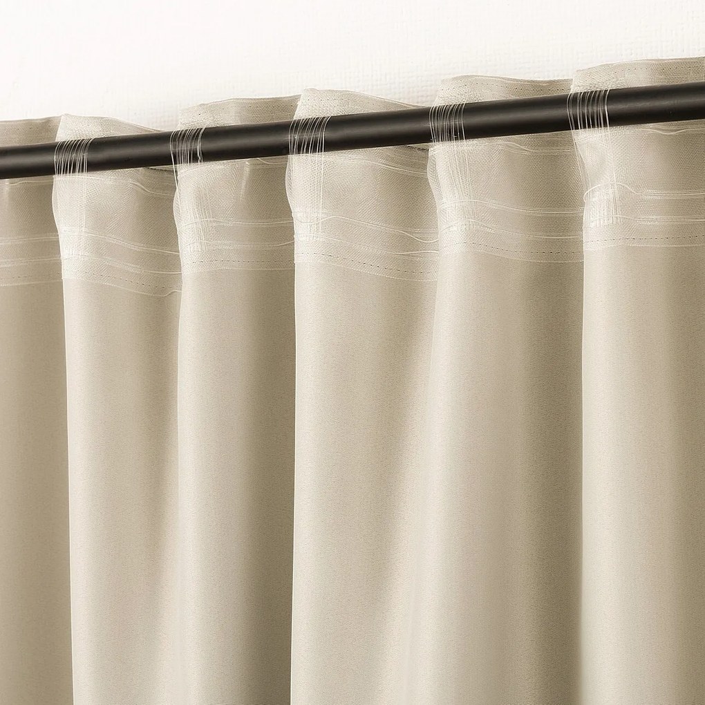 Zasłona zaciemniająca na taśmie marszczącej 140x280cm szarobeżowa 1 szt.