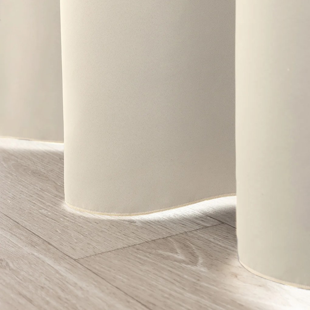 Zasłona zaciemniająca na taśmie marszczącej szarobeżowa 140x280cm 1 szt.