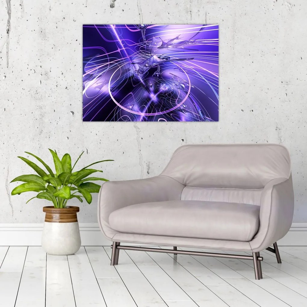 Obraz na szkle abstrakcji technicznej (70x50 cm)