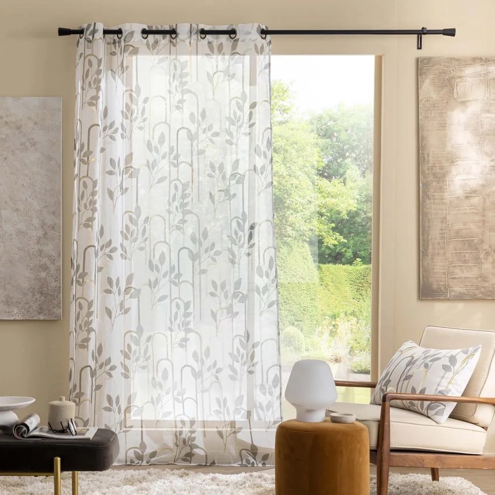 Szara firanka z woalu 140x240 cm Roseris – douceur d'intérieur