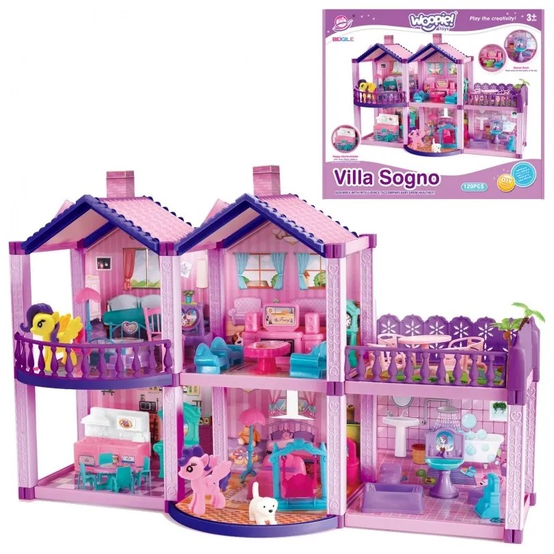 Woopie domek dla lalek kucyków pony fantasy villa 120 el.