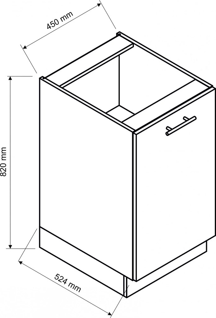 Biała szafka kuchenna z półkami F7-B11