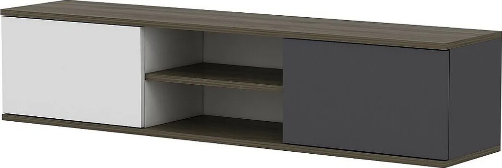 Stojak pod TV – 160 cm x 33,2 cm x 32 cm – Antracyt, Orzech, Biały – Melamina