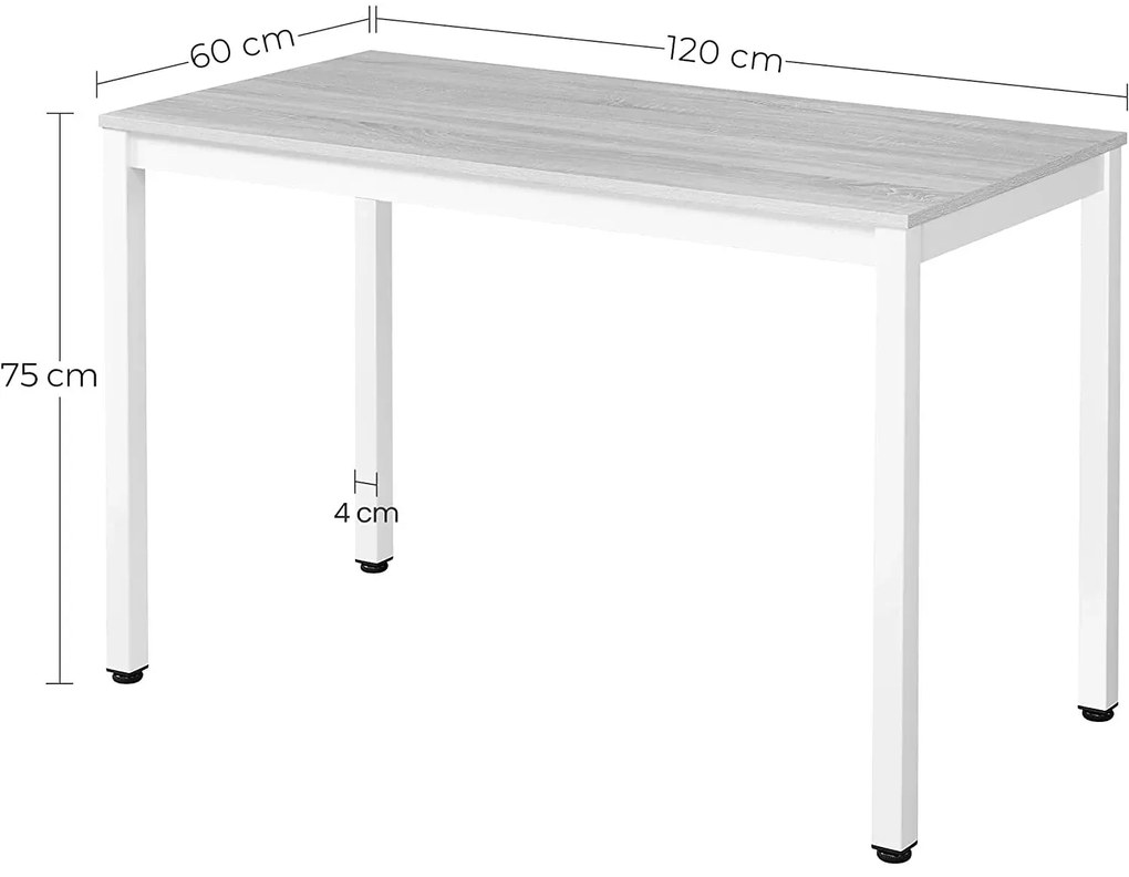 Czarny stół na metalowych nogach 120x60 - Emike