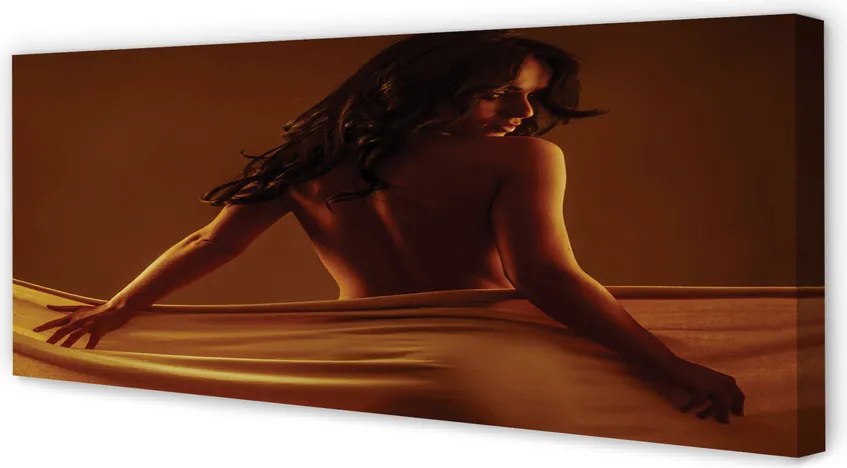 Obraz na płótnie Kobieta w Delikatnej Tkaninie