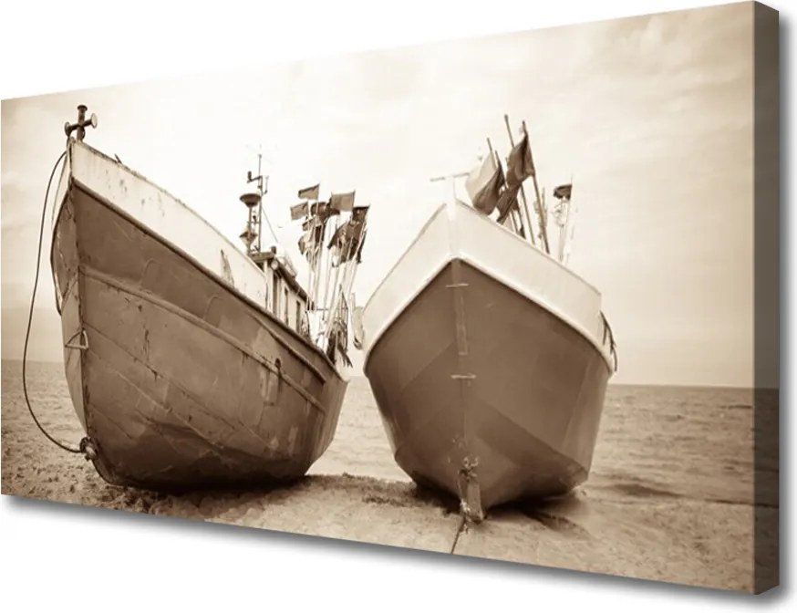 Obraz na płótnie Przystań Kolorowych Łódek