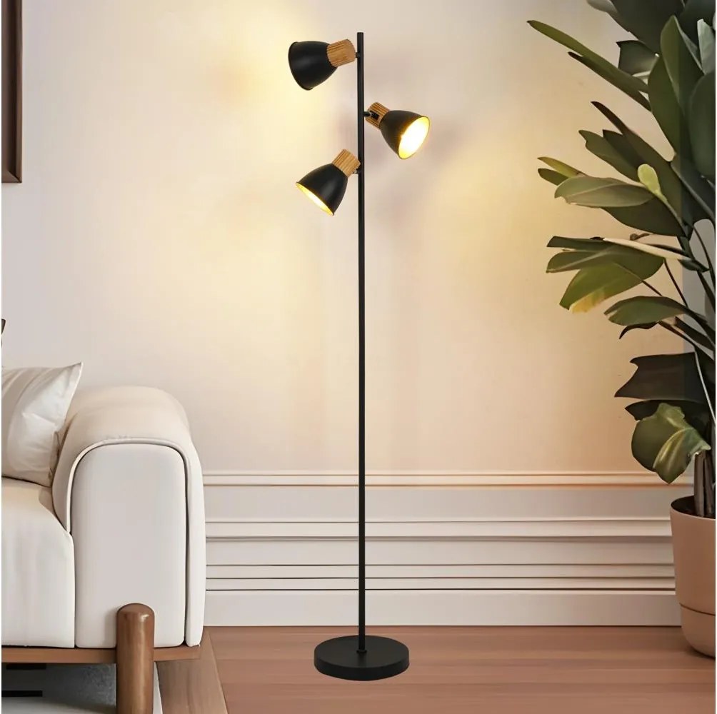 Brilagi - Lampa stojąca ODENSE 3xE14/10W/230V drewno/czarny