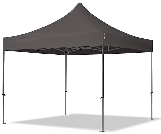 TOOLPORT 3x3 m Namiot Ekspresowy, PREMIUM Stal 40mm, ze ścianami bocznymi, okna panoramiczne, ciemnoszary - (600023)