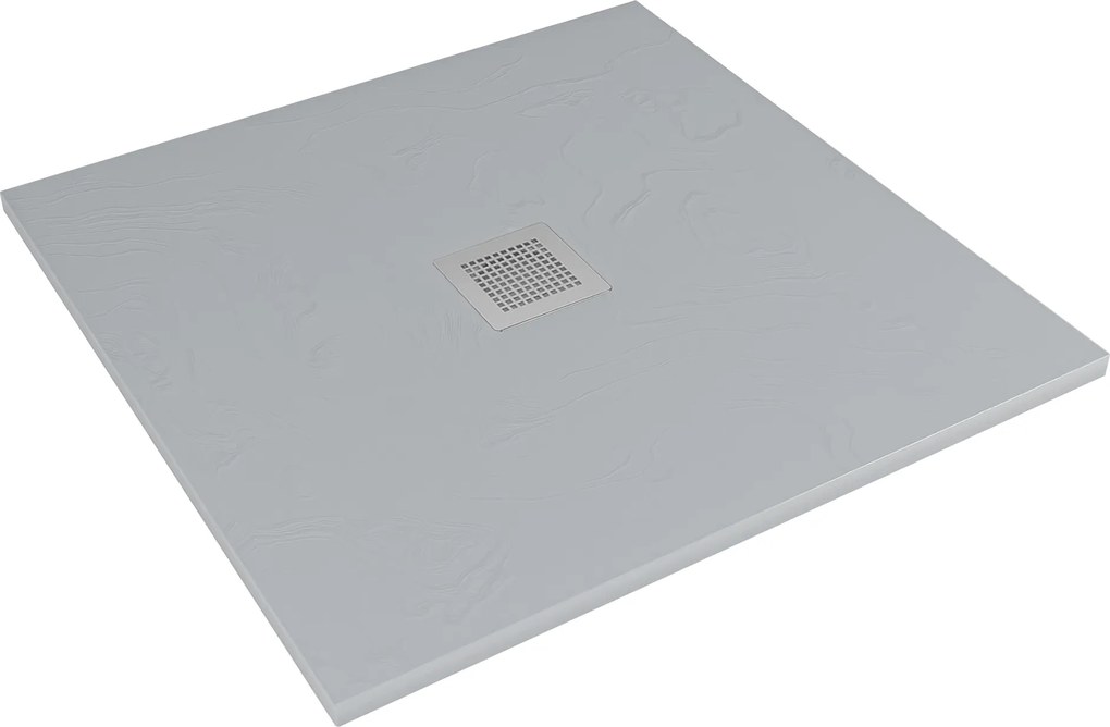 Brodzik z konglomeratu kwadratowy szary 80 x 80 DIAMO Light Grey