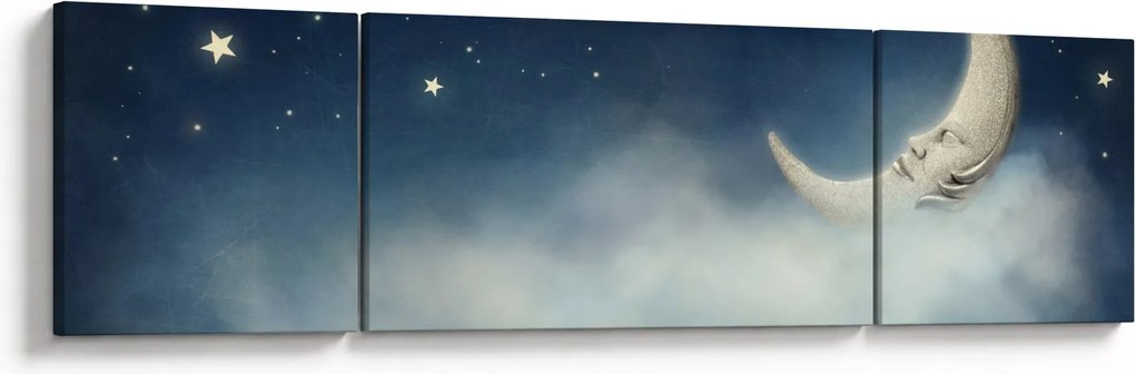 Obraz - Księżyc z gwiazdami (170x50 cm)