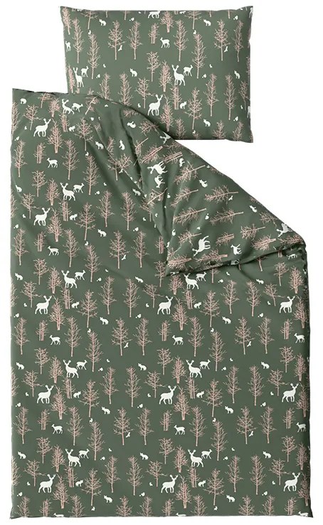 PrzytulneMieszkanie.pl PrzytulneMieszkanie.pl Pościel z mikrofibry OAK DEER ciemnozielony Rozmiar pościeli: 2 szt 70 x 90 cm | 200 x 220 cm