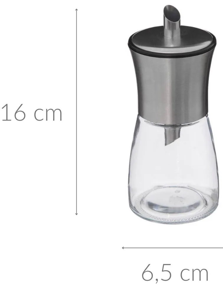 Cukiernica z dozownikiem ze stali nierdzewnej, szklana, Ø 6,5 cm