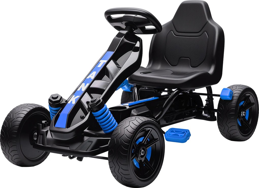 AIYAPLAY Gokart z pedałami, Tretauto dla dzieci z hamulcem, antypoślizgowe koła, rama metalowa, 3-6 lat, Niebieski