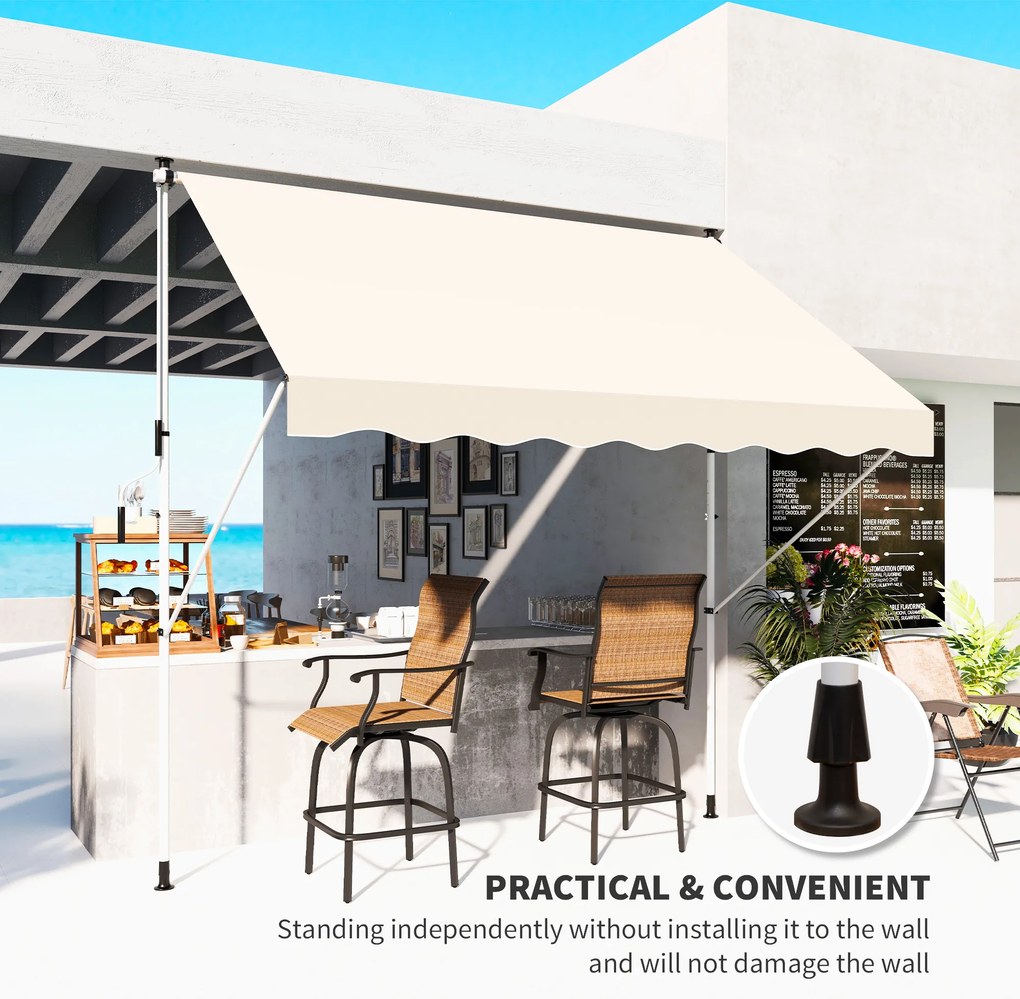 Outsunny markiza markiza zaciskowa osłona przeciwsłoneczna