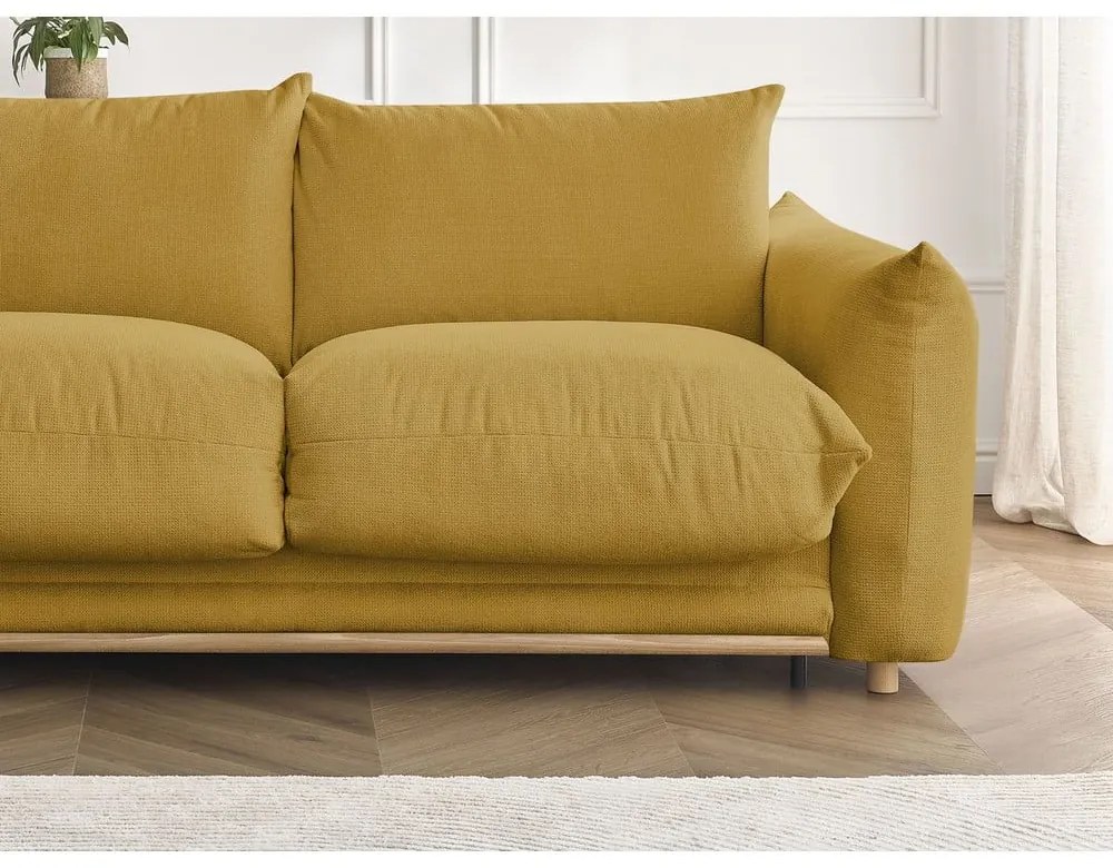 Żółta rozkładana sofa 214 cm Ernest – Bobochic Paris