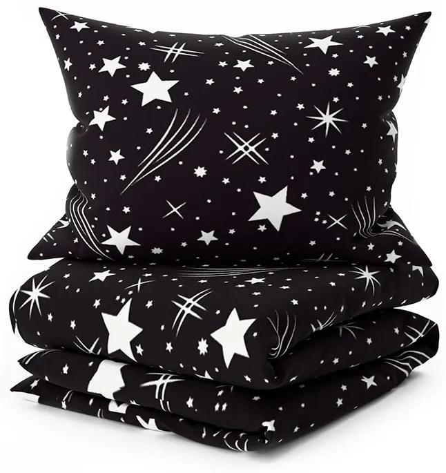 PrzytulneMieszkanie.pl PrzytulneMieszkanie.pl Pościel z mikrofibry NIGHT SKY czarna Rozmiar pościeli: 70 x 90 cm | 140 x 200 cm