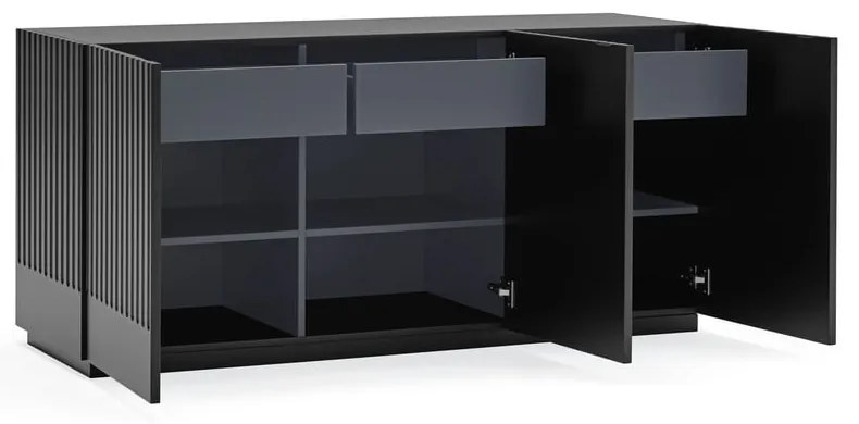 Czarny kredens Teulat Doric, szer. 150 cm