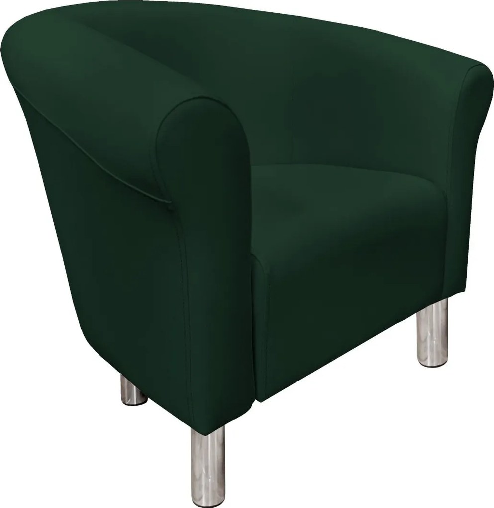 Fotel Milo tkanina Eko-skóra elegancki fotel do salonu i gabinetu : Kolor nogi - Chrom, Kolor tkaniny - EKO-SKÓRA - 6D, Wysokość nogi - 15 cm