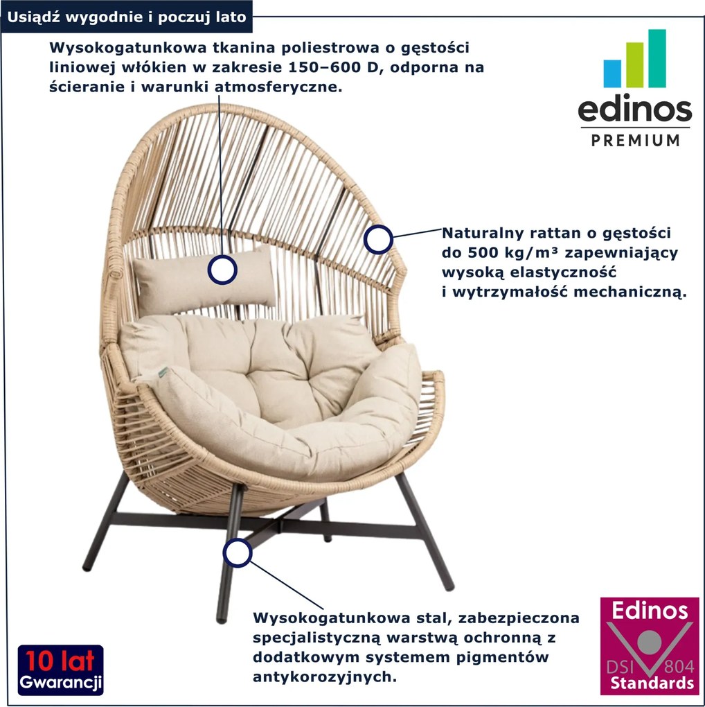 Nowoczesny rattanowy fotel ogrodowy N9-L25