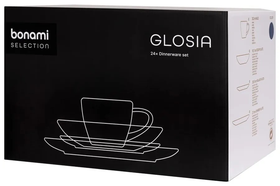 Ciemnoniebieski zestaw naczyń z kamionki 24 szt. Glosia – Bonami Selection