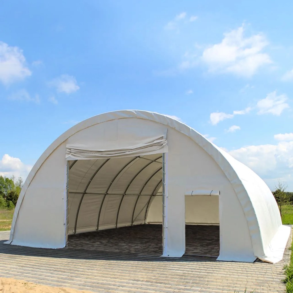 TOOLPORT Hala łukowa 9,15m x 20m x 4,5m, PE 1400 biały - (49666)