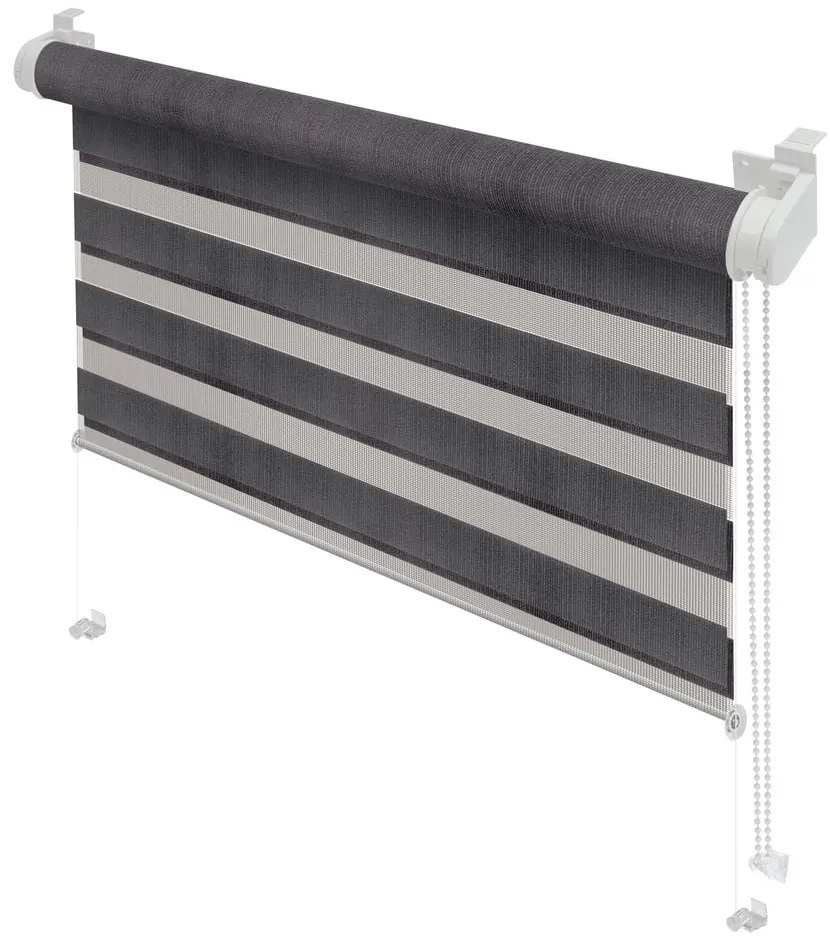 Ciemnoszara roleta dzień i noc 80x150 cm Zebra – Gardinia