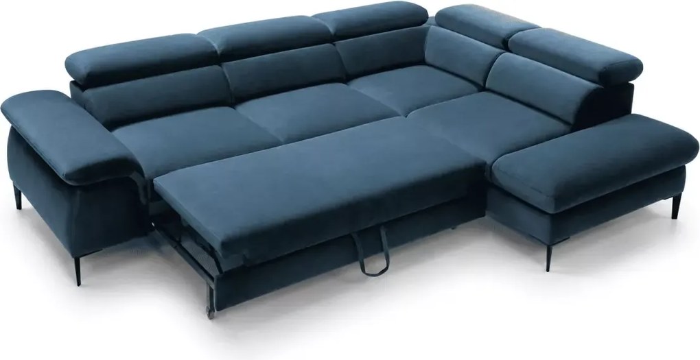 Narożnik z funkcją spania Kassel L 5-osobowy L-kształtny nowoczesny 280 cm sprężyny faliste pianka PUR sofa do salonu lewy/prawy