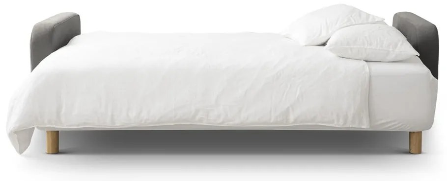 Szara rozkładana sofa ze schowkiem 231 cm Elen – Micadoni