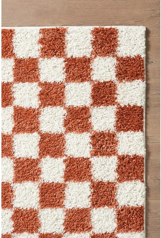 Kremowy/w kolorze terakoty dywan 80x150 cm Grida – ESTE
