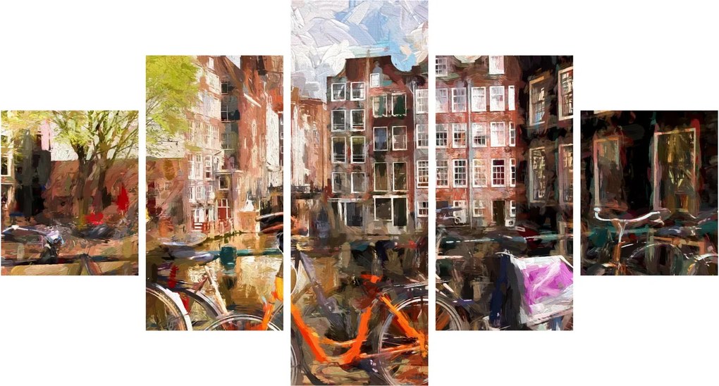 Obraz - Amsterdam, malarstwo (125x70 cm)