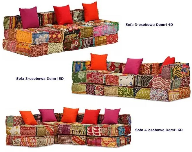 Sofa patchworkowa 3-osobowa G0-A41