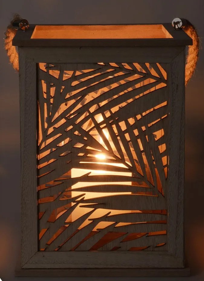 Lampion LEAF DESIGN - latarenka na świeczkę, 18x26 cm