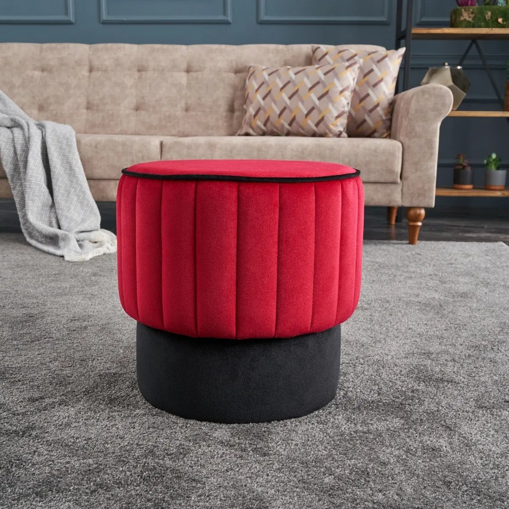Stołek Rose Pouf Czerwony
