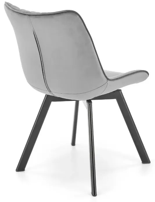 Krzesło tapicerowane K520 VELVET szare obracane HALMAR