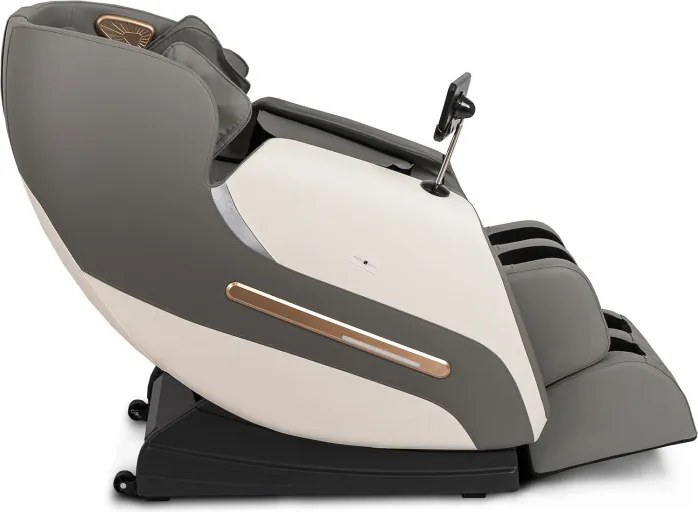 Fotel Masujący VX MAX Wypoczynkowy Relaksacyjny Szary Ekoskóra Nowoczesny