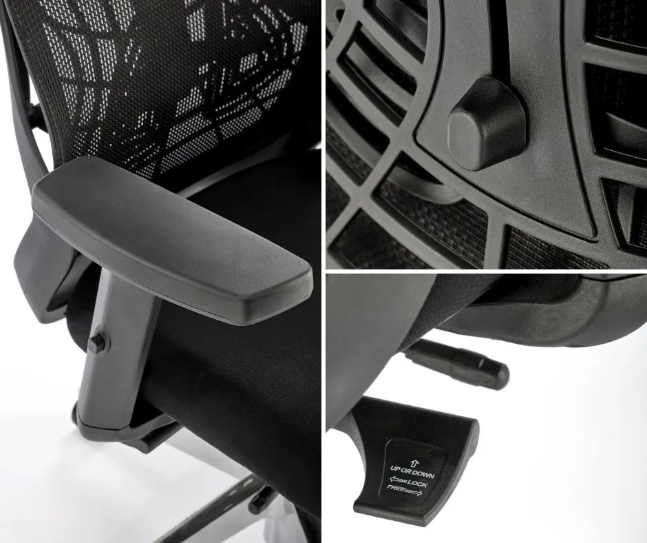 Ergonomiczny fotel biurowy Geronimo, zgodny z normą BHP