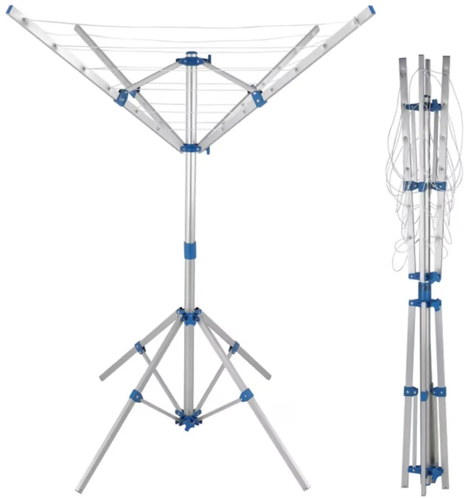 Monzana Stojak na pranie z aluminium FALCO, 103×168 cm, srebrny